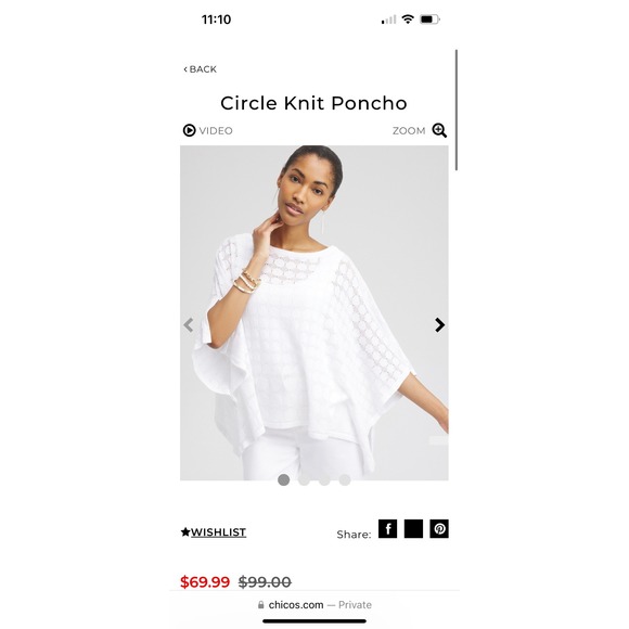 Chico's pink poncho cape. Food condition, smoke free home. Material is knit - Picture 9 of 9